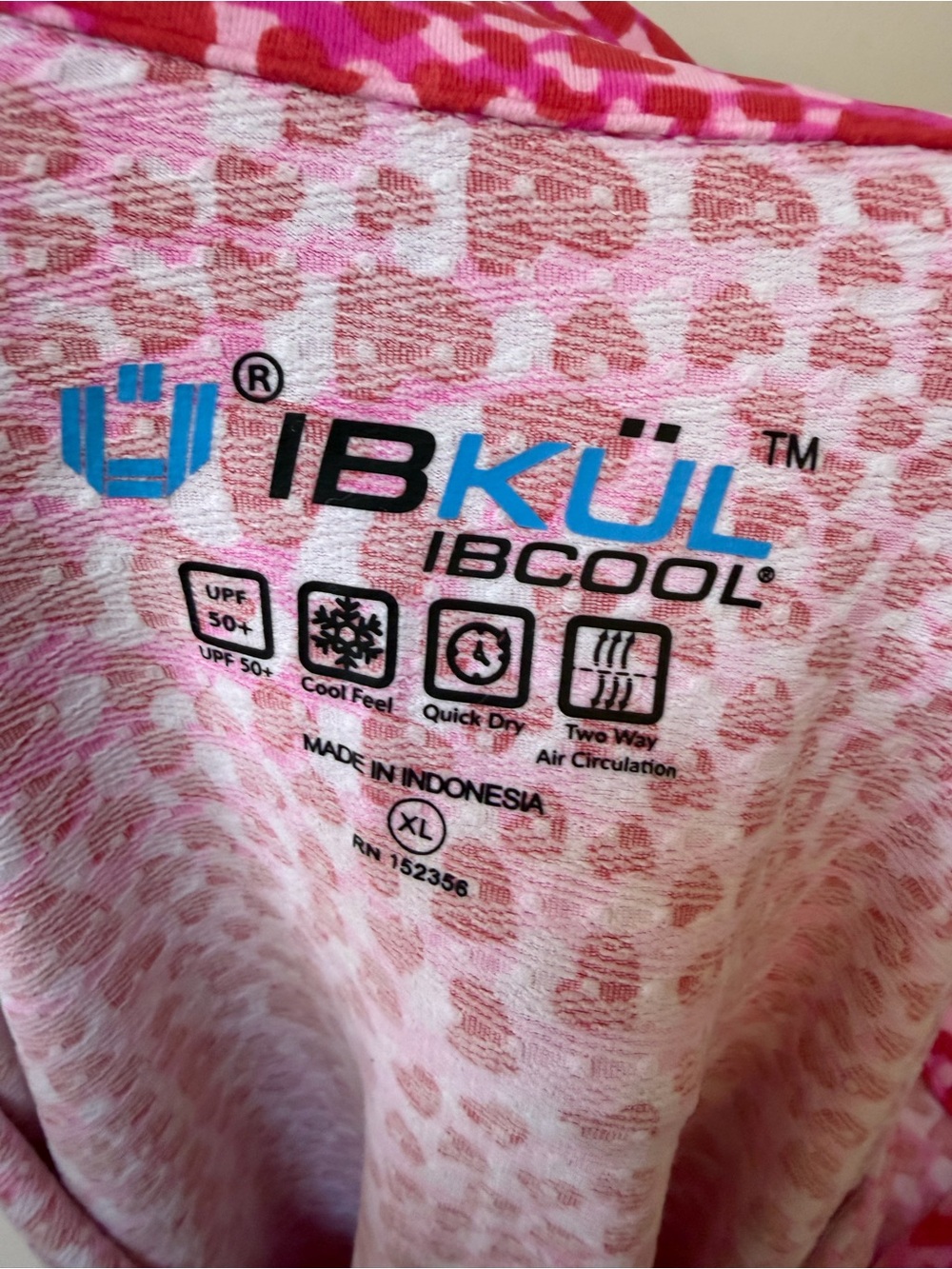 IBKUL Amanda Long Sleeve Top 1/4 Zip Mock Neck Red Hot Pink Hearts Golf Sz XL - Picture 6 of 6